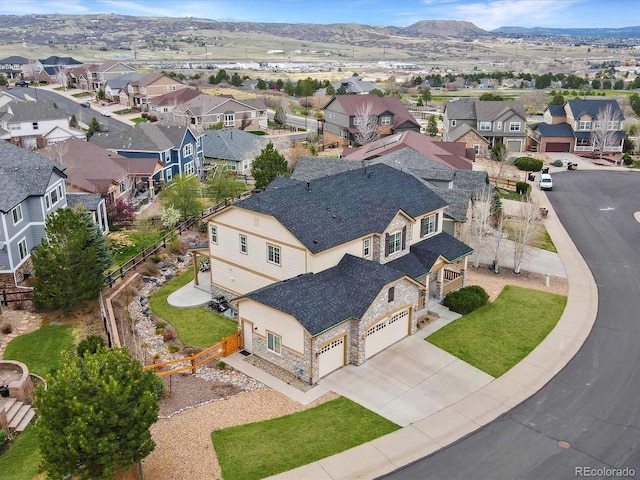 2463 Tavern Way, Castle Rock, CO 80104 - aerial perspective of suburban area with a mountain backdrop