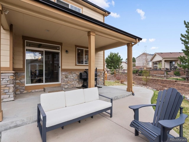 2463 Tavern Way, Castle Rock, CO 80104 - view of patio featuring outdoor lounge area and grilling area