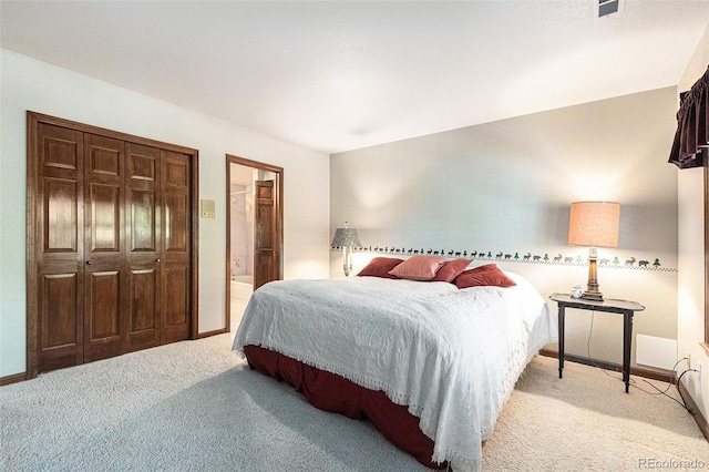 9873 Greensview Cir, Lone Tree, CO 80124 - bedroom with light carpet and ensuite bath