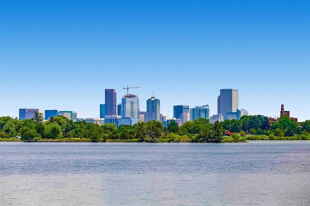 city view with a water view