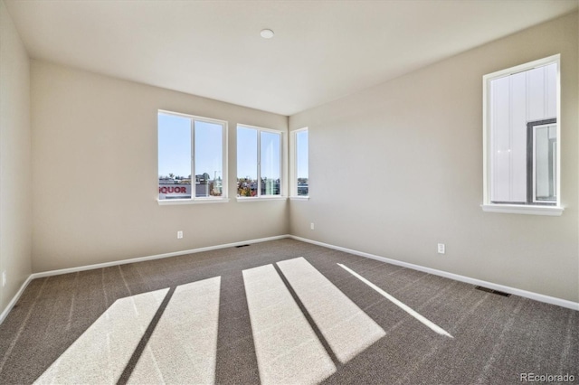 view of carpeted spare room