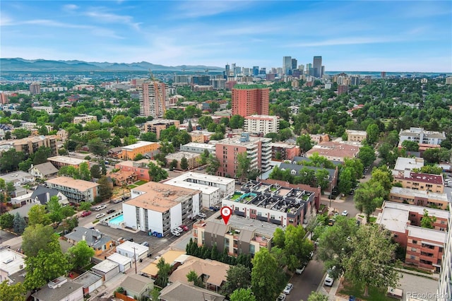 aerial view with a mountain view