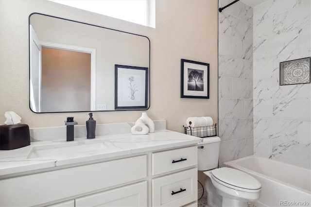 1026 Deer Clover Way, Castle Pines, CO 80108 - bathroom with vanity, toilet, and washtub / shower combination