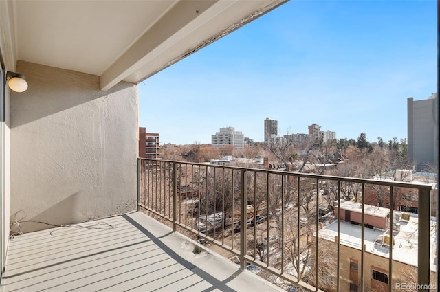 balcony with a view of city