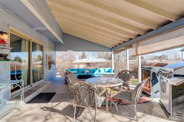 view of patio featuring outdoor dining space and outdoor lounge area