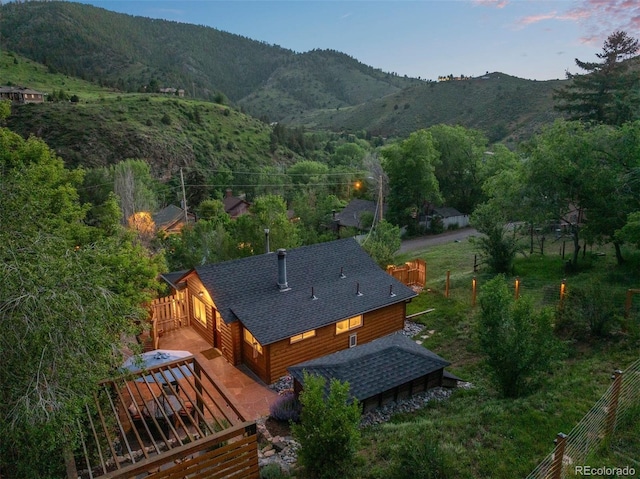 2874 SE Grapevine Rd, Idledale, CO 80453 - aerial view of property and surrounding area featuring mountains