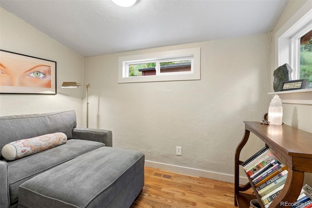 2874 SE Grapevine Rd, Idledale, CO 80453 - sitting room featuring wood finished floors and vaulted ceiling