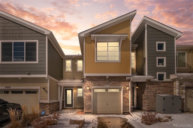 view of front of home featuring a garage