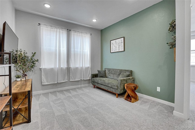 8728 Hotchkiss St, Littleton, CO 80125 - sitting room with carpet flooring, baseboards, and recessed lighting