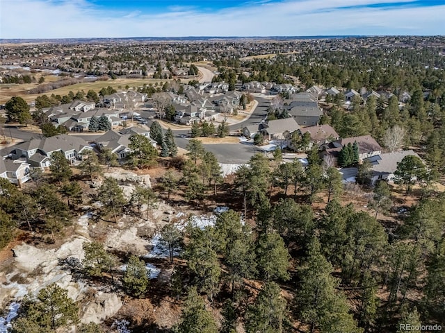 drone / aerial view featuring a residential view