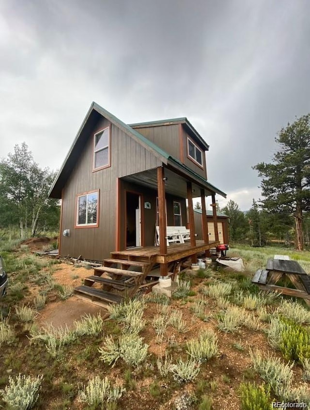 exterior space with covered porch