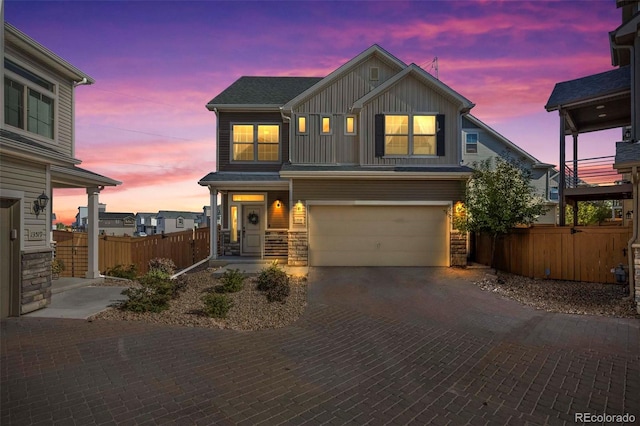 view of front of home featuring a garage