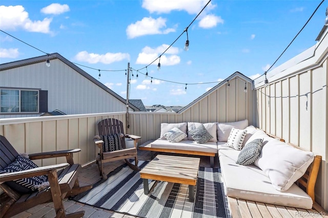 deck featuring an outdoor hangout area