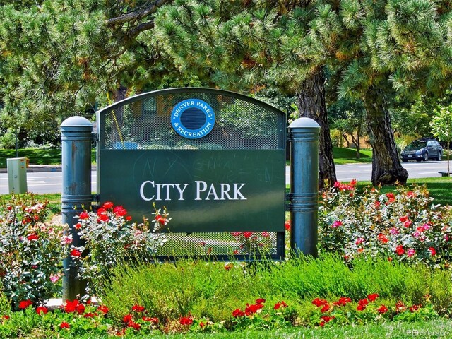 view of community sign