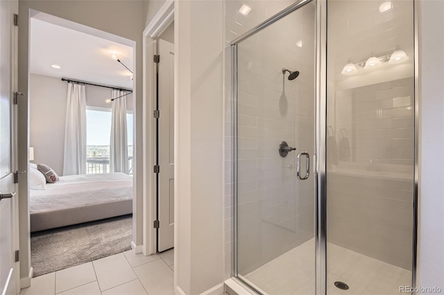 14440 Hop Clover Trl, Parker, CO 80134 - full bathroom with connected bathroom, tile patterned floors, and a shower stall