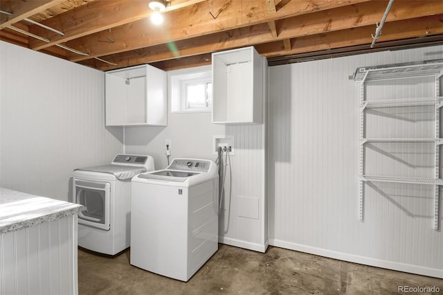 laundry room with washing machine and dryer and laundry area