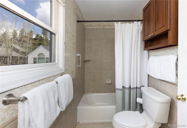 218 Highland Ter, Breckenridge, CO 80424 - bathroom with shower / bath combo with shower curtain and tile patterned flooring