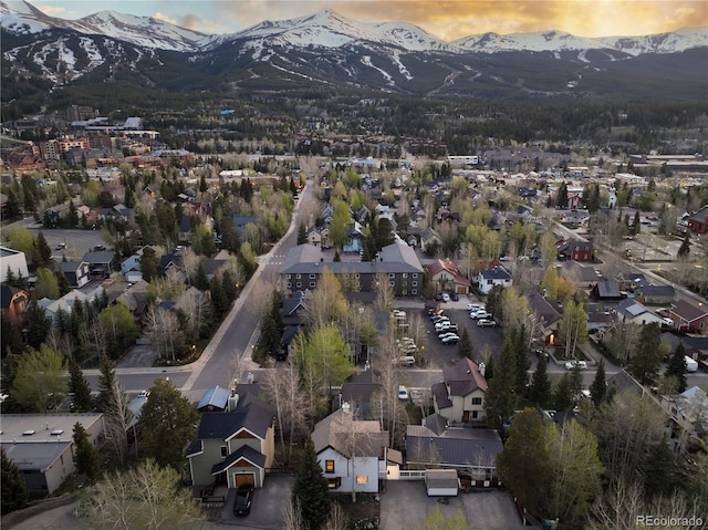 218 Highland Ter, Breckenridge, CO 80424 - aerial view at dusk of a mountain view and a residential view