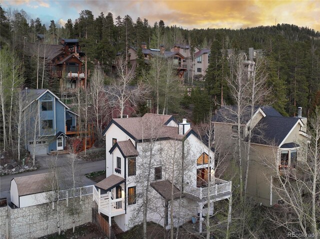 218 Highland Ter, Breckenridge, CO 80424 - aerial view at dusk of a forest view