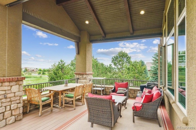 4651 Sonado Pl, Parker, CO 80134 - wooden terrace with an outdoor living space