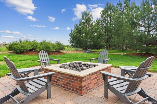 4651 Sonado Pl, Parker, CO 80134 - view of patio / terrace featuring a fire pit