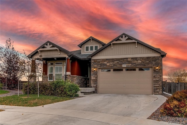 craftsman-style house featuring a garage