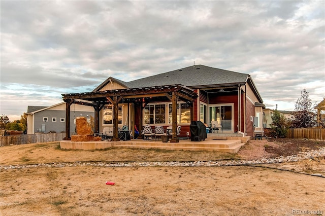 exterior space featuring a pergola and a patio