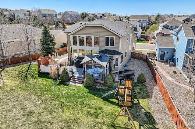 7378 Geode Ct, Castle Rock, CO 80108 - rear view of property with a residential view, a playground, and a deck