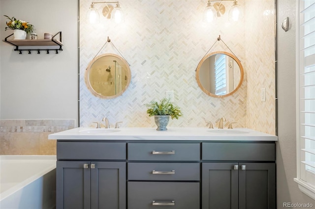8427 E 35th Ave, Denver, CO 80238 - full bath with double vanity and a garden tub