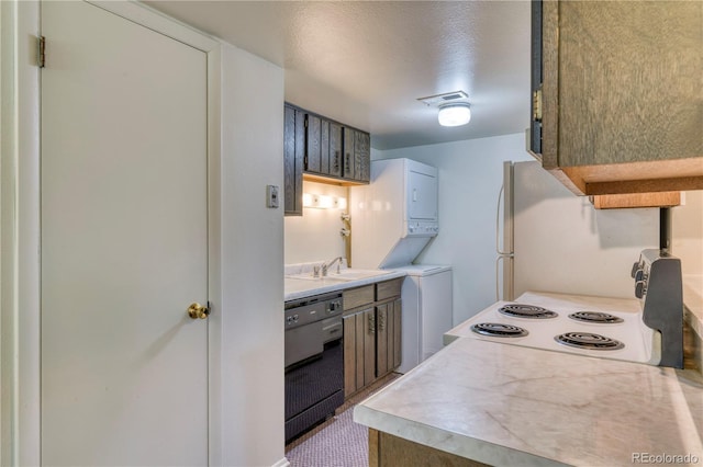 3351 S Field St Unit 191, Lakewood, CO 80227 - kitchen with white appliances, light countertops, a sink, and a textured ceiling