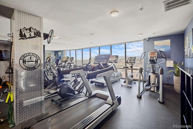 1625 Larimer St Unit 3004, Denver, CO 80202 - exercise room with floor to ceiling windows