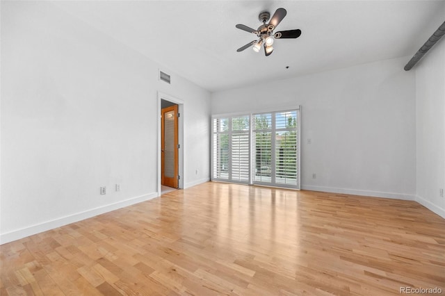 7700 E 29th Ave Unit 102, Denver, CO 80238 - spare room with ceiling fan, light wood-type flooring, and baseboards