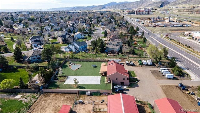 aerial view featuring a mountain view