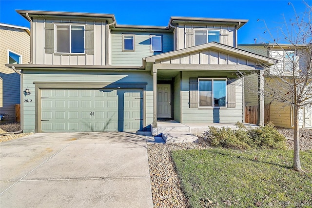 view of front of house with a garage