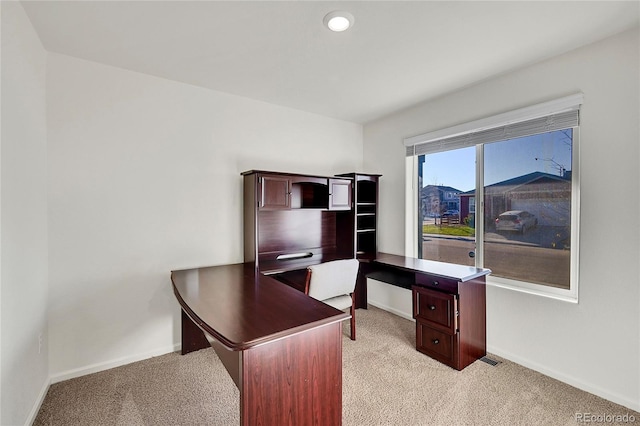 view of carpeted office