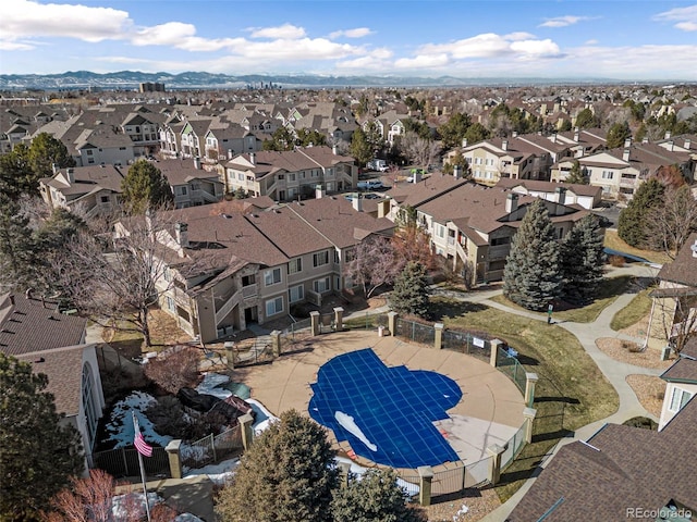 bird's eye view featuring a mountain view