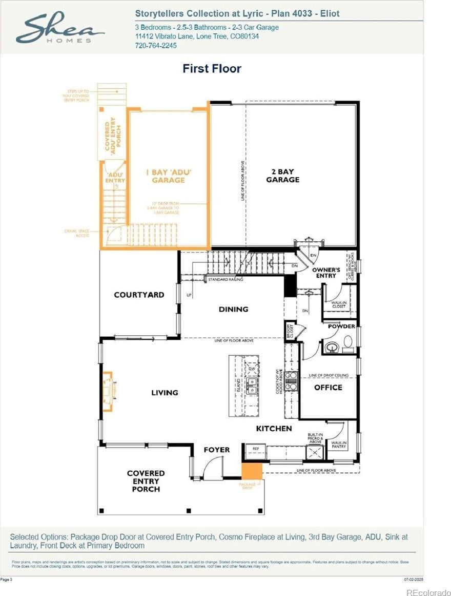 11185 Vibrato Ln, Parker, CO 80134 - view of floor plan / room layout
