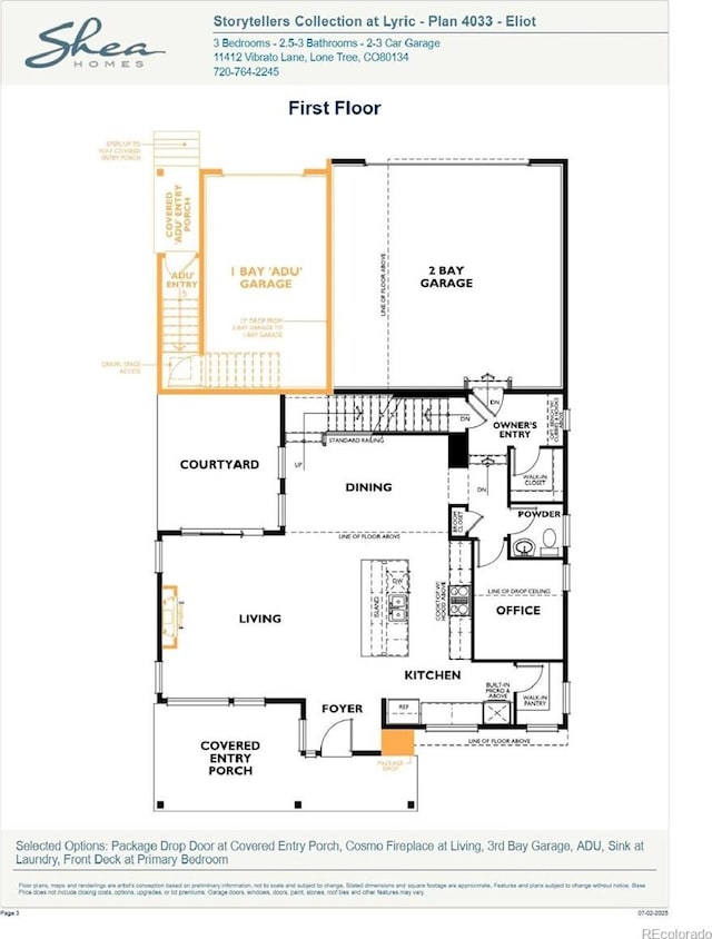 11185 Vibrato Ln, Parker, CO 80134 - view of floor plan / room layout
