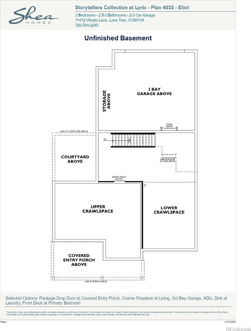 11185 Vibrato Ln, Parker, CO 80134 - view of floor plan / room layout