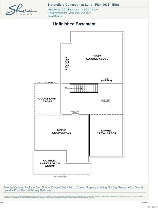 11185 Vibrato Ln, Parker, CO 80134 - view of floor plan / room layout
