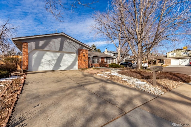 single story home with a garage