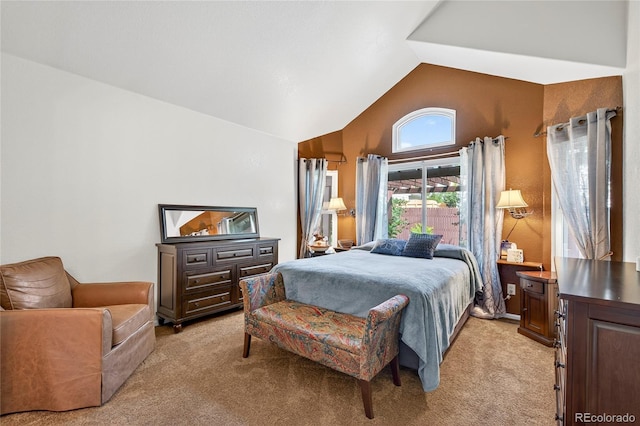 4737 E 127th Ave, Thornton, CO 80241 - bedroom featuring light colored carpet and high vaulted ceiling