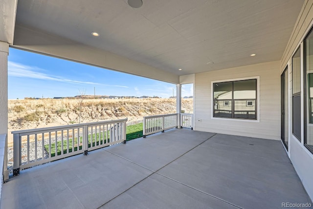 view of patio / terrace featuring a rural view