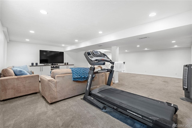6795 E Kettle Ave, Centennial, CO 80112 - exercise room with light carpet and recessed lighting