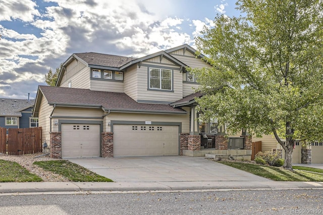 craftsman-style home with a garage