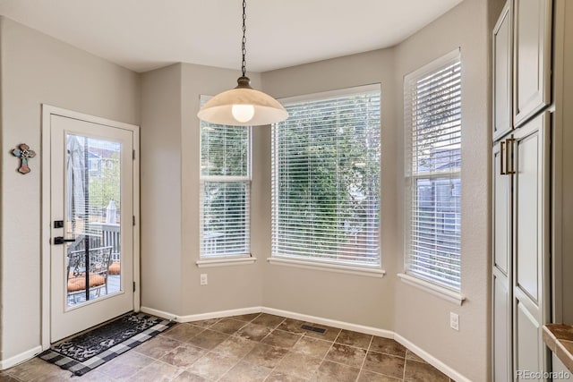 view of unfurnished dining area