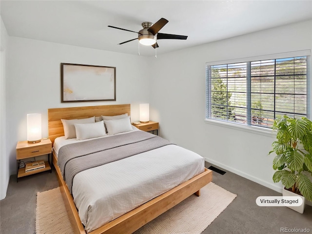 2180 Trailblazer Way, Castle Rock, CO 80109 - carpeted bedroom featuring baseboards and ceiling fan