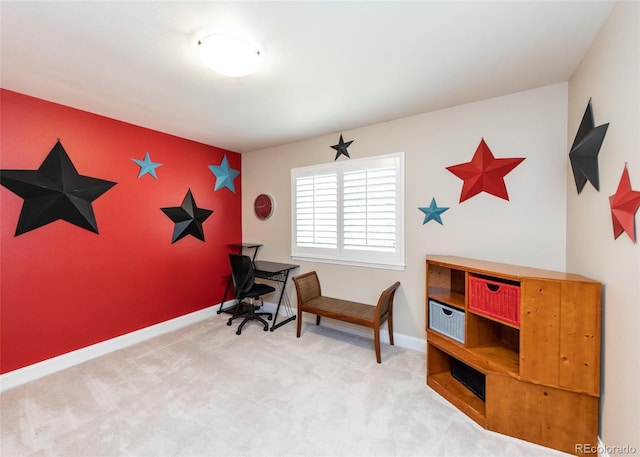 1530 Woodrose Ct, Colorado Springs, CO 80921 - office with carpet, baseboards, and an accent wall