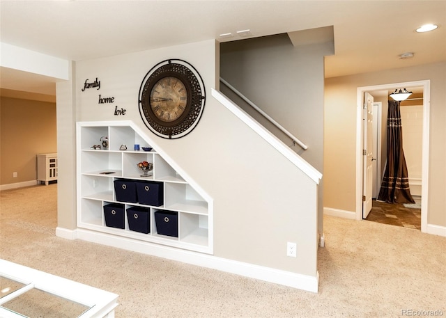 1530 Woodrose Ct, Colorado Springs, CO 80921 - hall with carpet flooring, baseboards, and recessed lighting