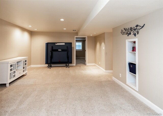 1530 Woodrose Ct, Colorado Springs, CO 80921 - empty room with baseboards, built in features, recessed lighting, and carpet